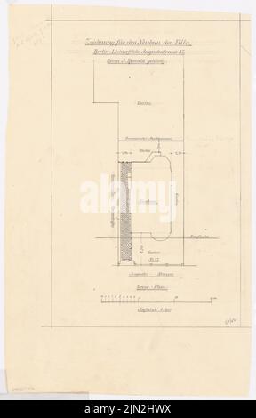 Knoblauch Gustav (1833-1916), Villa Rald, Berlin-Lichterfelde: Lageplan 1: 200. Bleistift auf Transparent, 54,7 x 35 cm (einschließlich Scankanten) Stockfoto