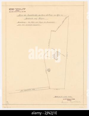 Gustav Knoblauch (1833-1916), Landhaus Dr. Ruge, Nardevitz: Lageplan. Bleistift auf Transparent, 52,8 x 42,9 cm (einschließlich Scankanten) Stockfoto