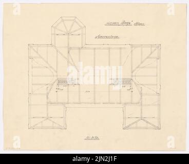 Gustav Knoblauch (1833-1916), Landhaus Dr. Ruge, Nardevitz: Sparren 1:50. Bleistift auf Transparent, 41,2 x 50,6 cm (einschließlich Scankanten) Stockfoto