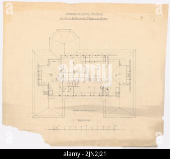 Gustav Knoblauch (1833-1916), Landhaus Dr. Ruge, Nardevitz: Lageplan DG. Bleistift auf Transparent, 53,6 x 61 cm (einschließlich Scankanten) Stockfoto