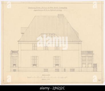 Knoblauch Gustav (1833-1916), Villa Rald, Berlin-Lichterfelde: Seitenansicht 1:50. Bleistift auf Transparent, 49,1 x 60,1 cm (einschließlich Scankanten) Stockfoto