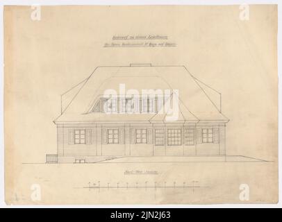 Gustav Knoblauch (1833-1916), Landhaus Dr. Ruge, Nardevitz: Nordwestansicht. Bleistift auf Transparent, 43,7 x 59,2 cm (einschließlich Scankanten) Stockfoto