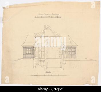 Gustav Knoblauch (1833-1916), Landhaus Dr. Ruge, Nardevitz: Cut. Bleistift auf Transparent, 49,5 x 58,1 cm (einschließlich Scankanten) Stockfoto