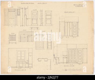 Gustav Knoblauch (1833-1916), Landhaus Dr. Ruge, Nardevitz: Innenansichten des Sideboards. Bleistift auf Transparent, 54,1 x 68,4 cm (einschließlich Scankanten) Stockfoto