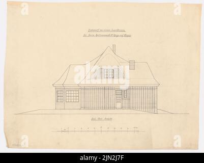 Gustav Knoblauch (1833-1916), Landhaus Dr. Ruge, Nardevitz: Südwestansicht. Bleistift auf Transparent, 45,7 x 61,1 cm (einschließlich Scankanten) Stockfoto