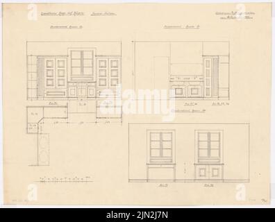 Gustav Knoblauch (1833-1916), Landhaus Dr. Ruge, Nardevitz: Innenansichten. Bleistift auf Transparent, 49,4 x 65,2 cm (einschließlich Scankanten) Stockfoto