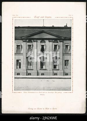 N.N., Auswärtiges Amt Wilhelmstraße 76, Berlin. (Aus: Zopf und Empire, hrsg. v. Carl Zetzsche, 1.. Teil, ca. 1910): Ansicht Mittelrisalit. Leichter Druck auf Papier, 35,5 x 26,9 cm (einschließlich Scankanten) Stockfoto