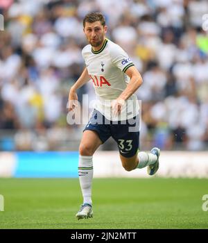 06 Aug 2022 - Tottenham Hotspur gegen Southampton - Premier League - Tottenham Hotspur Stadium Tottenham's Ben Davies während des Spiels gegen Southampton Bildnachweis: © Mark Pain / Alamy Live News Stockfoto