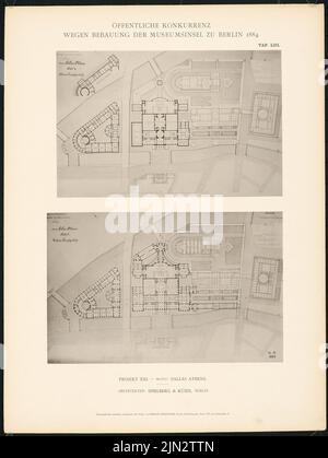 Spielberg Herrmann (1827-1886): Museumsinsel-Wettbewerb, Berlin. (Aus: Gleichzeitige Designs für Entwicklung d. Museumsinsel in Berlin. Auswahl der prämierten und besten Designs, Berlin 1884) Stockfoto