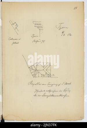 Pfarrkirche St. Jakob, Thorn: Grundriss, Details (aus: Skizze und Fotoalbum 20) Stockfoto