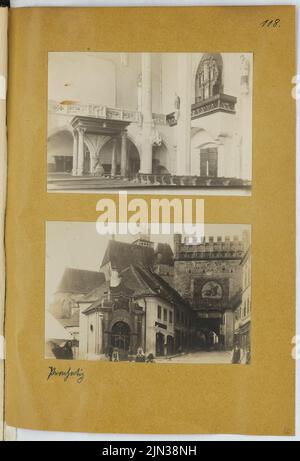 Pfarrkirche St. Jakob, Prachatitz: Ansicht, Innenansicht (aus: Skizze und Fotoalbum 21) Stockfoto