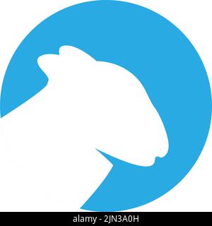 Schafkopfsilhouette. Schafssymbol. Silhouette des RAM-Kopfes. Farmtier-Symbol auf weißem Hintergrund isoliert. Stock Vektor