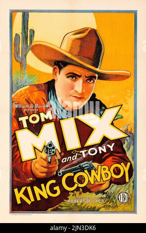 Tom Mix – King Cowboy (FBO, 1928). Vintage-Filmposter Stockfoto