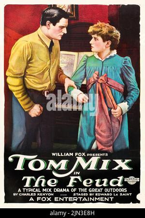 Vintage Filmplakat für den amerikanischen Film The Feud (1919) mit Tom Mix Stockfoto