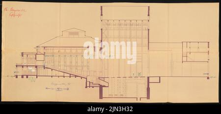 Festspielhaus, Bayreuth: Längsschnitt 1: 100 Stockfoto