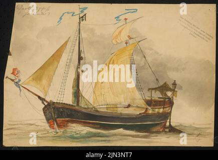 Bühnenstudie: Die fliegenden Holländer, München: Ansicht Segelschiff, Schiff des Holländers Stockfoto