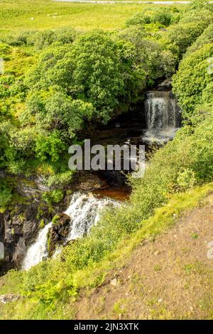 Lealt Falls, in der Nähe von Staffin, Isle of Skye, Schottland Stockfoto