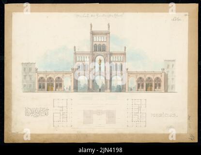 Friedrich Adler (1827-1908): Umbau des Halleschen Tors, Berlin-Kreuzberg. Monatliches Gewinnspiel im Dezember 1850 Stockfoto