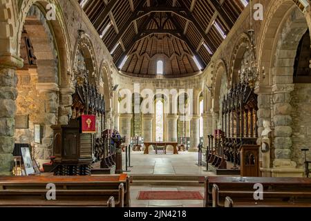 Kirchenschiff und Chor in St. Conan's Kirk, in der Nähe von Loch Awe, Argyll, Schottland Stockfoto