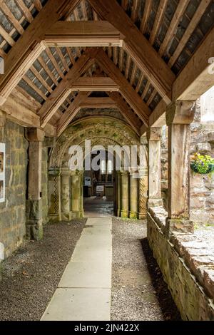 Kreuzgang in St. Conan's Kirk, in der Nähe von Loch Awe, Argyll, Schottland Stockfoto