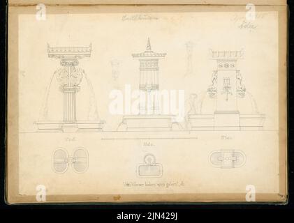 Friedrich Adler (1827-1908): Laufbrunnen, Berlin. Monatliches Gewinnspiel April 1855 Stockfoto