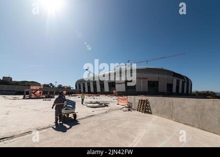 Belo Horizonte, Brasilien. 08. August 2022. MG - Belo Horizonte - 08/08/2022 - DATEI, ARBEITEN DIE Mitarbeiter DER ARENA MRV sind im Stadion Arena MRV in der Stadt Belo Horizonte in den Fotos der Datei zu sehen, die am 07/28/2022 aufgenommen wurden. Das Stadion ist im Bau und sollte eine Kapazität für mehr als 40.000 Fans haben. Foto: Alessandra Torres/AGIF/Sipa USA Quelle: SIPA USA/Alamy Live News Stockfoto