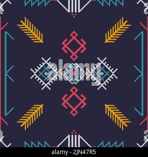 Traditionelle Berber Stickerei nahtlose Muster, Vektor-Illustration Stock Vektor