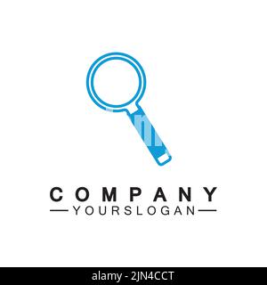 Lupenliniensymbol, Umrissvektorzeichen, Suchsymbol, Logobilder. Stock Vektor