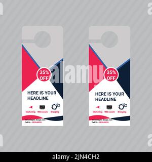 Design der Türaufhänger, Schablone der Aufhänger, Design des Hotelknopfes. Vektoraufhänger. Stock Vektor