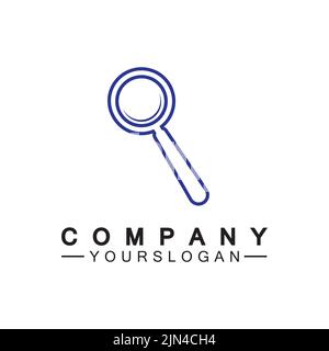 Lupenliniensymbol, Umrissvektorzeichen, Suchsymbol, Logobilder. Stock Vektor
