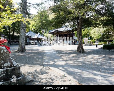 Sukumo, Japan - 8. April 2018: Auf dem Gelände von Enkoji, Tempel Nummer 39 der Shikoku-Wallfahrt Stockfoto