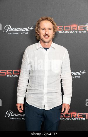 New York, USA. 08. August 2022. Owen Wilson nimmt am 8. August 2022 an der Premiere des Paramount-Films Secret Headquarters im Signature Theatre in New York Teil. (Foto von Lev Radin/Sipa USA) Quelle: SIPA USA/Alamy Live News Stockfoto