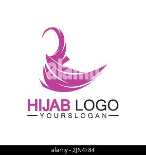 Hijab Logo Design Vektor-Vorlage Stock Vektor