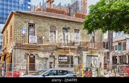 Tel Aviv wurde 1909 als neues jüdisches Viertel von Jaffa gegründet und hieß Ahuzat Bait. Stockfoto