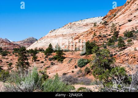 Dramatische Landschaft entlang des Higway 9 auf dem Weg von Zion zum Bryce Canyon National Park - Utah, USA Stockfoto