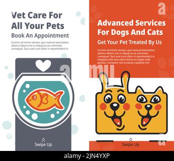 Tierarzt Pflege für alle Ihre Haustiere buchen Termin Vektor Stock Vektor