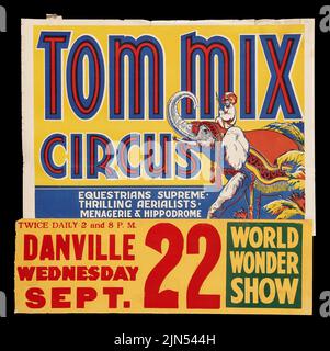 Tom Mix Circus (Tom Mix Circus, 1937). Zirkusposter Danville Stockfoto