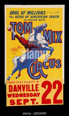 Tom Mix Circus Poster (Tom Mix, 1937). Zirkusposter Stockfoto