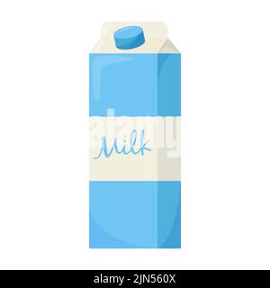 Flasche Milch. Elemente für die Gestaltung landwirtschaftlicher Produkte, gesunde Lebensmittel. Flache Vektorgrafik. Stock Vektor