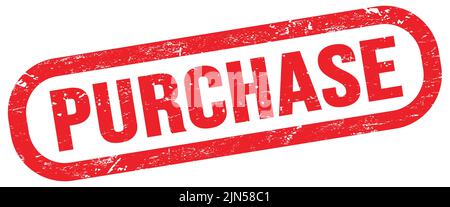 KAUF, Text auf rotem Rechteck Stempelzeichen. Stockfoto