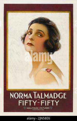 Norma Talmadge - Fifty-Fifty (Triangle, R-Early 1920s) Vintage Filmposter Stockfoto