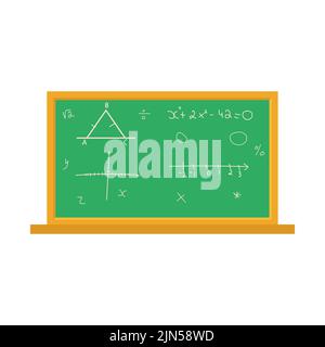 Schule Tafel mit verschiedenen Sachen. Zurück zur Schule. Flache Vektorgrafik Stock Vektor