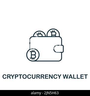 Kryptowährung Wallet-Symbol. Monochromes einfaches Kryptowährungssymbol für Vorlagen, Webdesign und Infografiken Stock Vektor