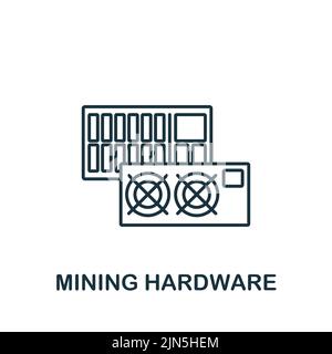 Symbol „Mining Hardware“. Monochromes einfaches Kryptowährungssymbol für Vorlagen, Webdesign und Infografiken Stock Vektor