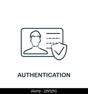 Authentifizierungssymbol. Monochromes einfaches Cybercrime-Symbol für Vorlagen, Webdesign und Infografiken Stock Vektor