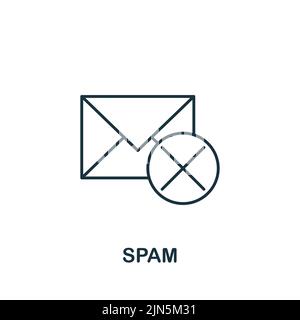 Spam-Symbol. Monochromes einfaches Cybercrime-Symbol für Vorlagen, Webdesign und Infografiken Stock Vektor