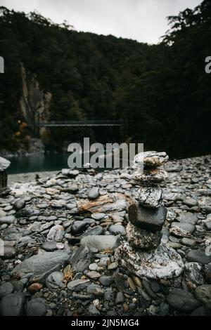 Berühmte Touristenattraktion - Blue Pools, Haast Pass, Neuseeland, Südinsel Stockfoto