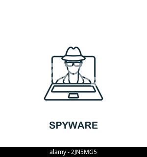 Spyware-Symbol. Monochromes einfaches Cybercrime-Symbol für Vorlagen, Webdesign und Infografiken Stock Vektor