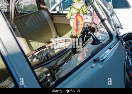 Schöner Splitscreen VW Camper Stockfoto