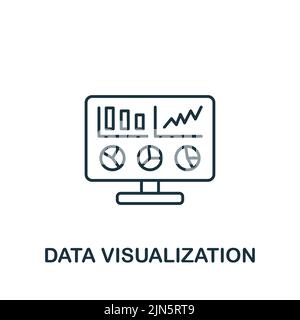 Symbol Datenvisualisierung. Monochromes, einfaches Line Data Science-Symbol für Vorlagen, Webdesign und Infografiken Stock Vektor